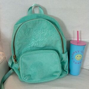 Stony Clover Lane backpack and cup with heart-shaped straw